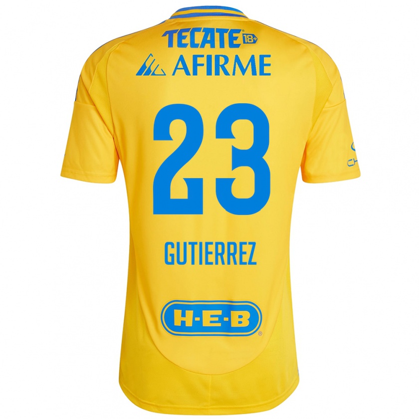 Kandiny Enfant Maillot Jana Gutierrez #23 Or Jaune Tenues Domicile 2024/25 T-Shirt