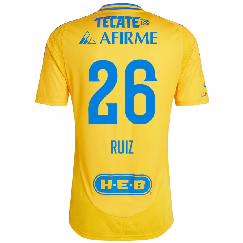 Kandiny Enfant Maillot Michel Ruiz #26 Or Jaune Tenues Domicile 2024/25 T-Shirt