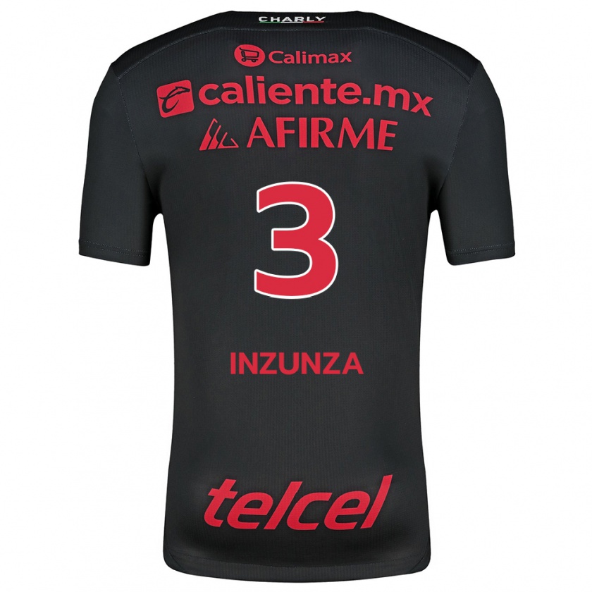 Kandiny Enfant Maillot Rafael Inzunza #3 Noir Rouge Tenues Domicile 2024/25 T-Shirt