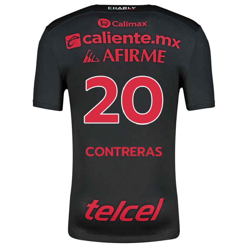 Kandiny Enfant Maillot Francisco Contreras #20 Noir Rouge Tenues Domicile 2024/25 T-Shirt