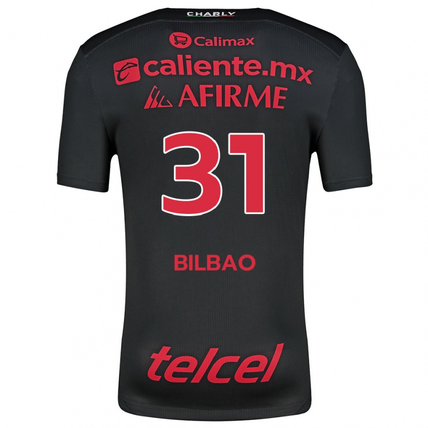 Kandiny Enfant Maillot Unai Bilbao #31 Noir Rouge Tenues Domicile 2024/25 T-Shirt