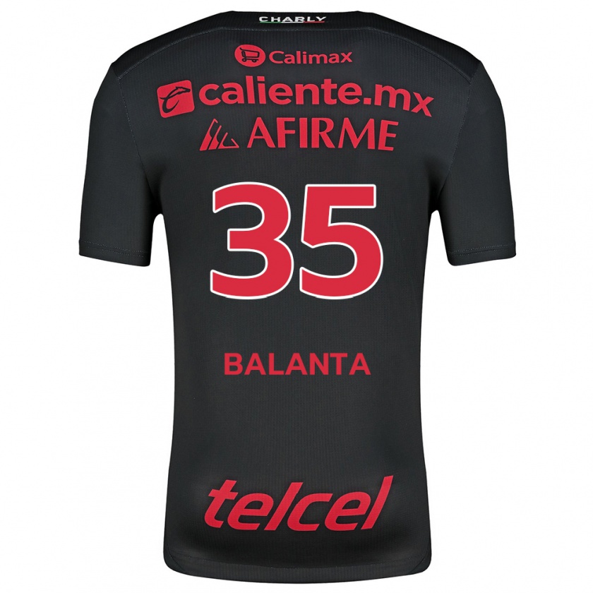 Kandiny Enfant Maillot Kevin Balanta #35 Noir Rouge Tenues Domicile 2024/25 T-Shirt