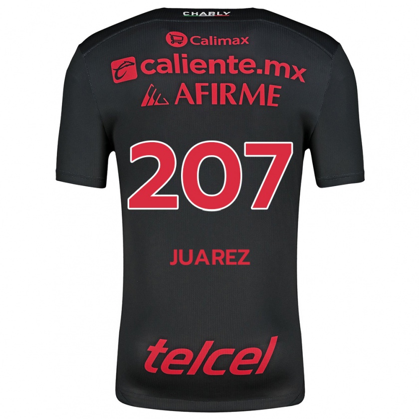 Kandiny Enfant Maillot José Juárez #207 Noir Rouge Tenues Domicile 2024/25 T-Shirt