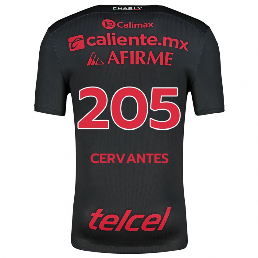 Kandiny Enfant Maillot Sebastián Cervantes #205 Noir Rouge Tenues Domicile 2024/25 T-Shirt