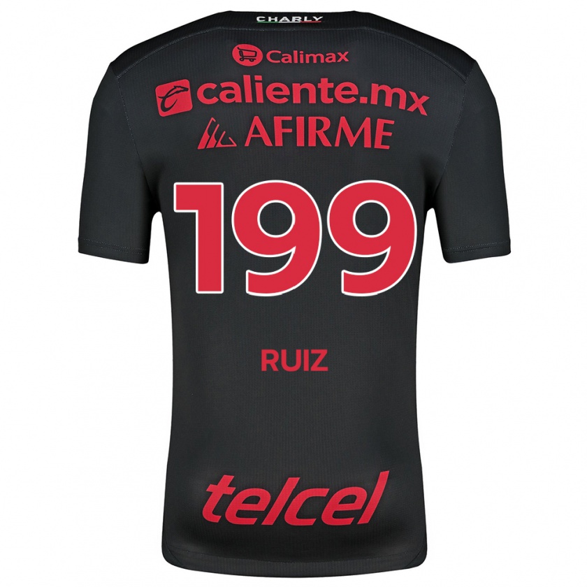 Kandiny Enfant Maillot Emilio Ruiz #199 Noir Rouge Tenues Domicile 2024/25 T-Shirt