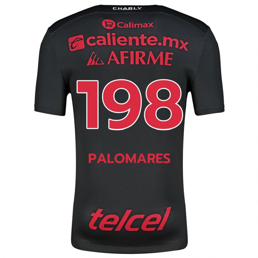 Kandiny Enfant Maillot Ramón Palomares #198 Noir Rouge Tenues Domicile 2024/25 T-Shirt