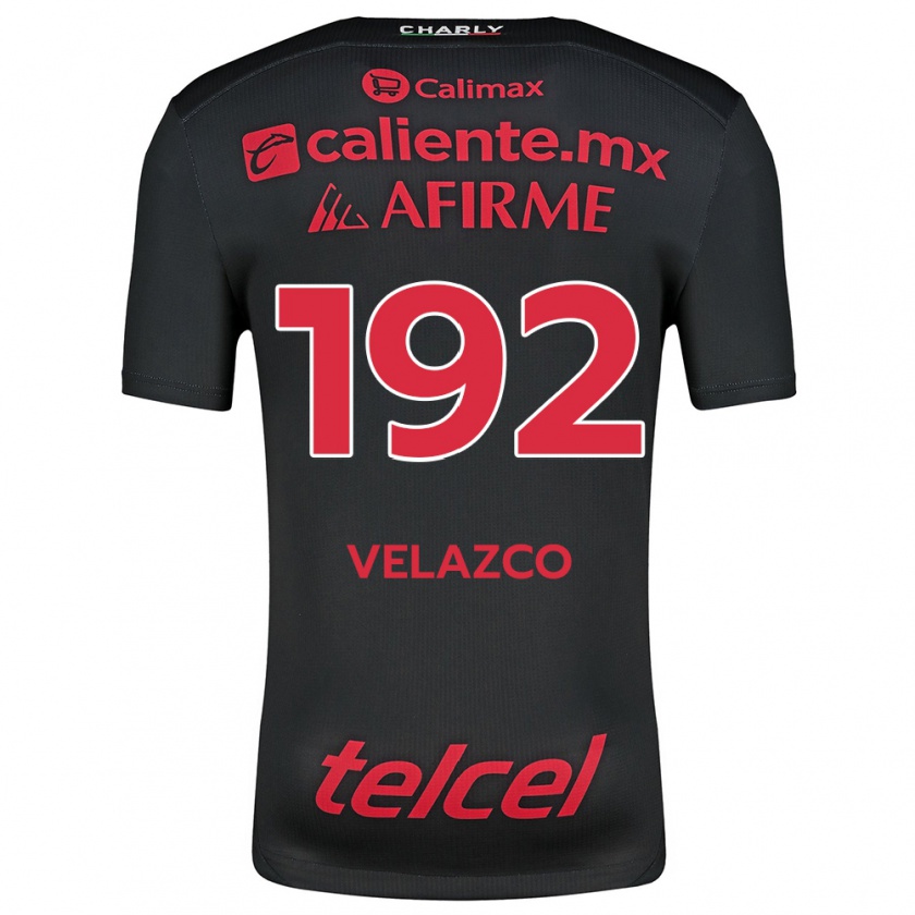 Kandiny Enfant Maillot Emiliano Velazco #192 Noir Rouge Tenues Domicile 2024/25 T-Shirt