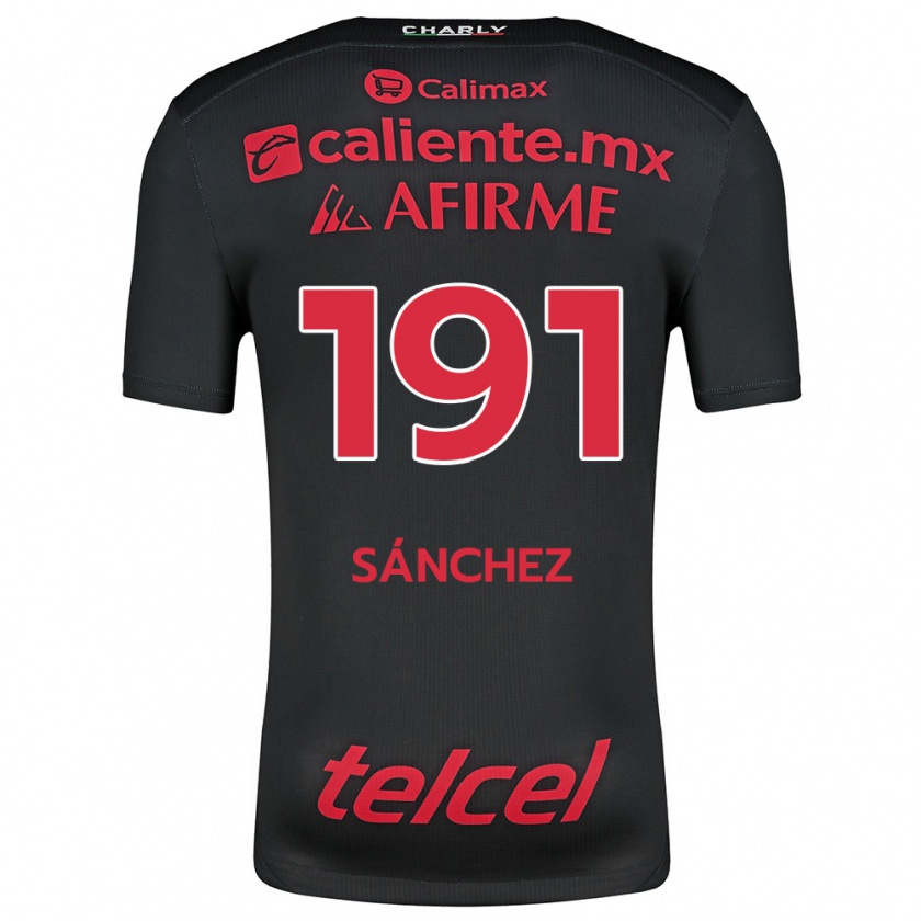 Kandiny Enfant Maillot Diego Sánchez #191 Noir Rouge Tenues Domicile 2024/25 T-Shirt