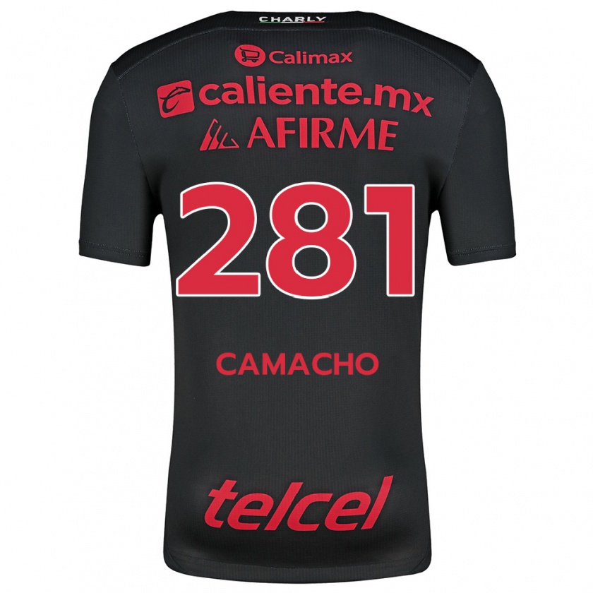 Kandiny Enfant Maillot Javier Camacho #281 Noir Rouge Tenues Domicile 2024/25 T-Shirt