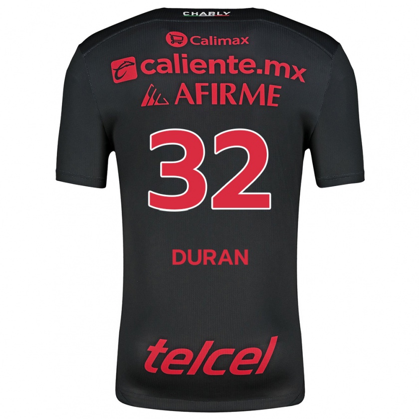 Kandiny Enfant Maillot Ailed Duran #32 Noir Rouge Tenues Domicile 2024/25 T-Shirt