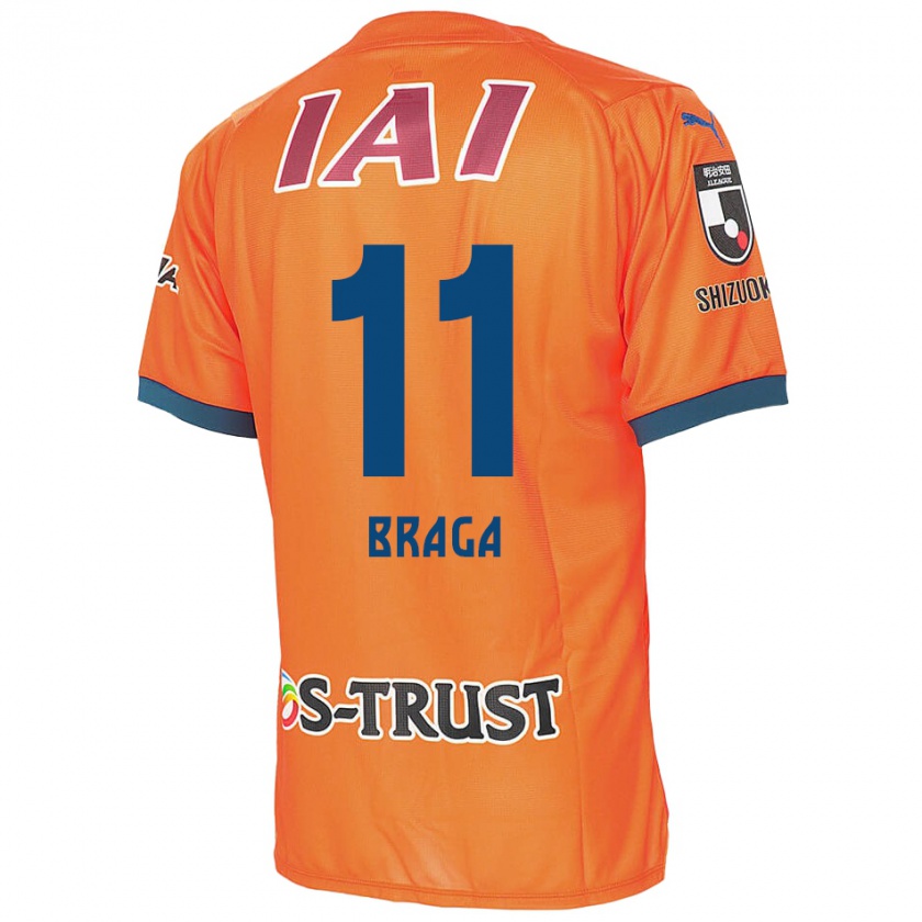 Kandiny Enfant Maillot Lucas Braga #11 Bleu Orange Tenues Domicile 2024/25 T-Shirt