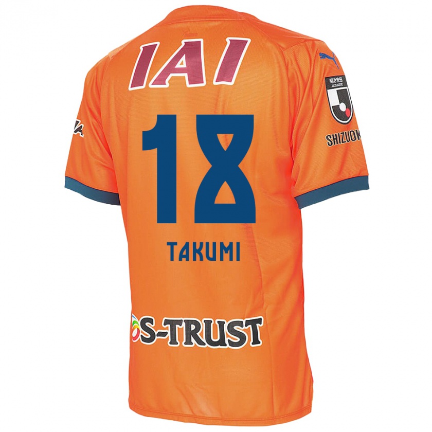 Kandiny Enfant Maillot Takumi Kato #18 Bleu Orange Tenues Domicile 2024/25 T-Shirt