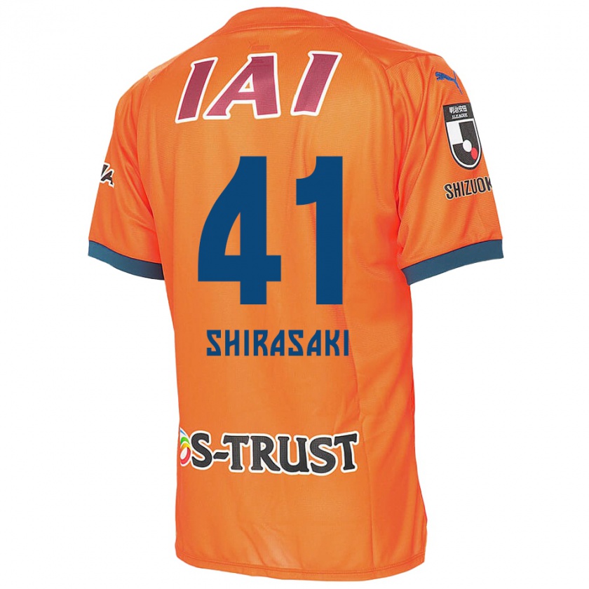 Kandiny Enfant Maillot Ryohei Shirasaki #41 Bleu Orange Tenues Domicile 2024/25 T-Shirt