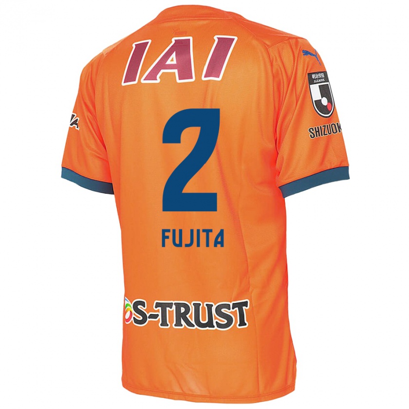 Kandiny Enfant Maillot Shunsuke Fujita #2 Bleu Orange Tenues Domicile 2024/25 T-Shirt