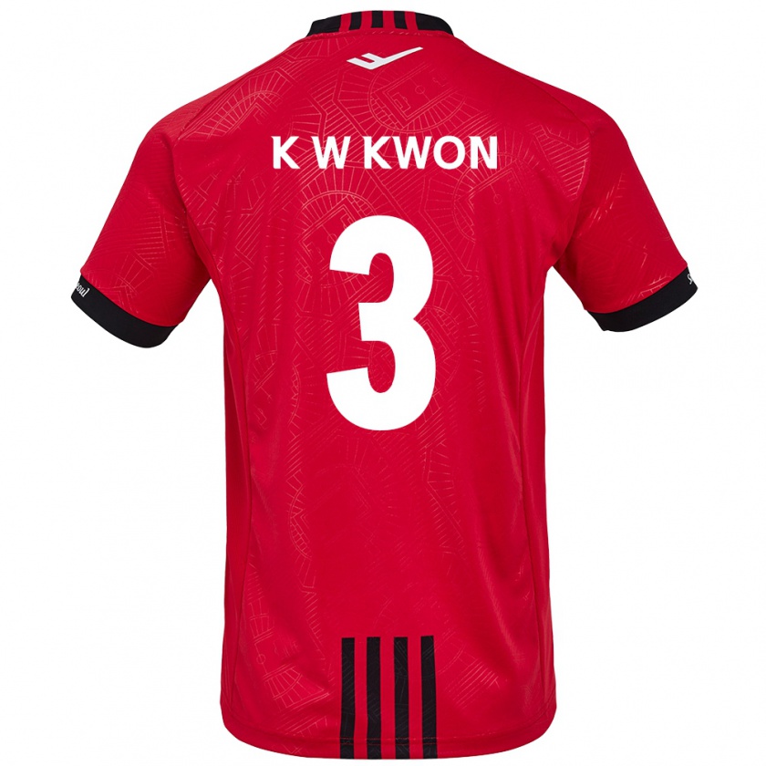 Kandiny Enfant Maillot Wan-Kyu Kwon #3 Rouge Noir Tenues Domicile 2024/25 T-Shirt