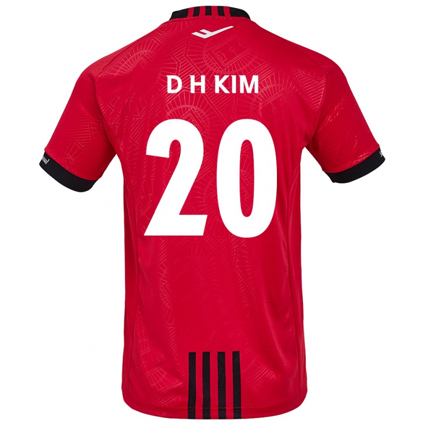 Kandiny Enfant Maillot Hyeon-Deok Kim #20 Rouge Noir Tenues Domicile 2024/25 T-Shirt