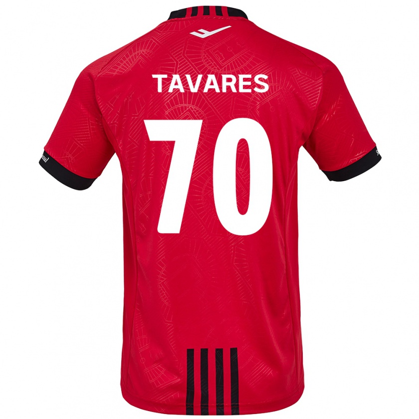 Kandiny Enfant Maillot Ronaldo Tavares #70 Rouge Noir Tenues Domicile 2024/25 T-Shirt