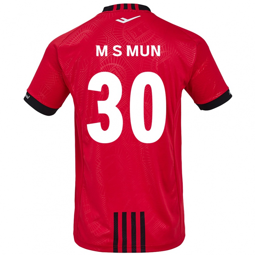 Kandiny Enfant Maillot Seong-Min Mun #30 Rouge Noir Tenues Domicile 2024/25 T-Shirt