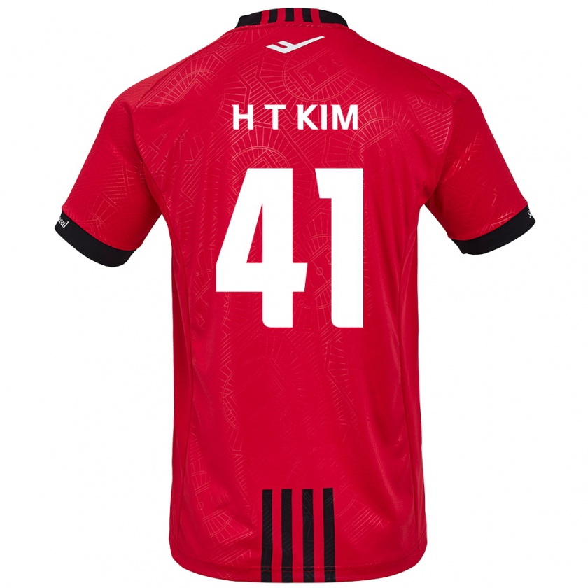 Kandiny Enfant Maillot Tae-Ho Kim #41 Rouge Noir Tenues Domicile 2024/25 T-Shirt