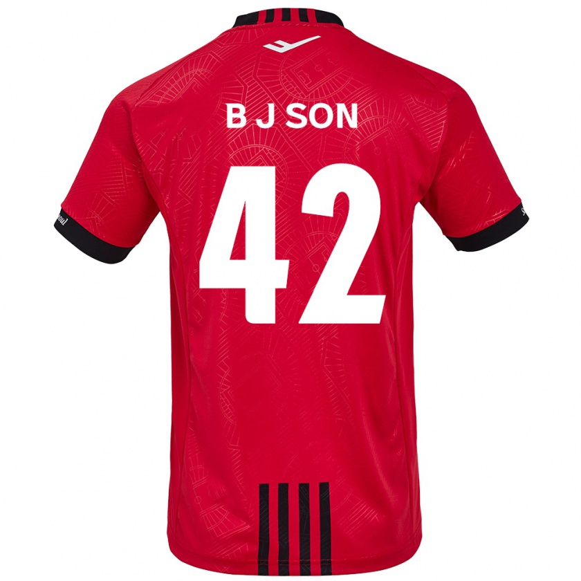 Kandiny Enfant Maillot Jeong-Beom Son #42 Rouge Noir Tenues Domicile 2024/25 T-Shirt