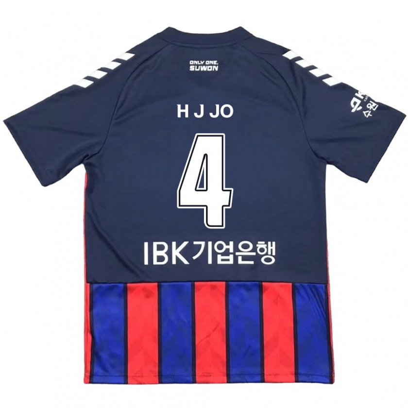 Kandiny Enfant Maillot Jun-Hyun Jo #4 Bleu Rouge Tenues Domicile 2024/25 T-Shirt