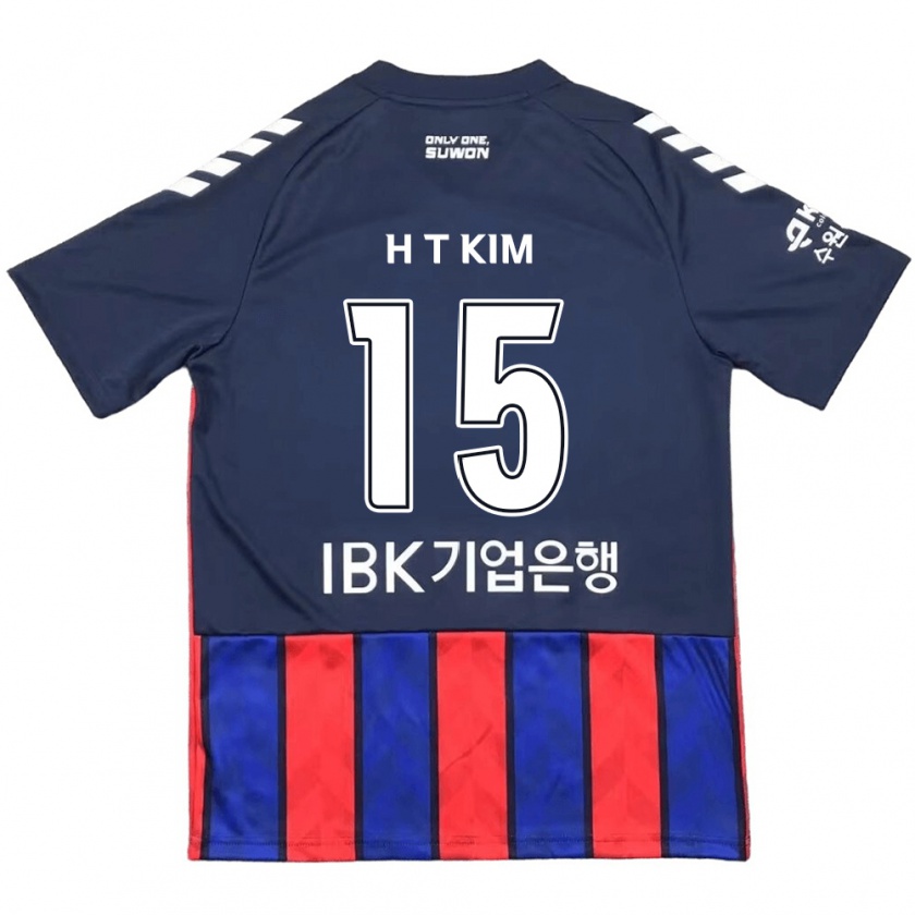 Kandiny Enfant Maillot Tae-Han Kim #15 Bleu Rouge Tenues Domicile 2024/25 T-Shirt