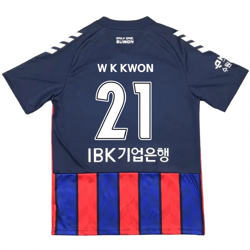 Kandiny Enfant Maillot Kyung-Won Kwon #21 Bleu Rouge Tenues Domicile 2024/25 T-Shirt