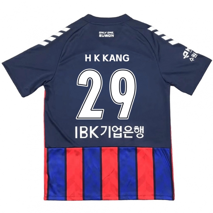 Kandiny Enfant Maillot Kyo-Hun Kang #29 Bleu Rouge Tenues Domicile 2024/25 T-Shirt