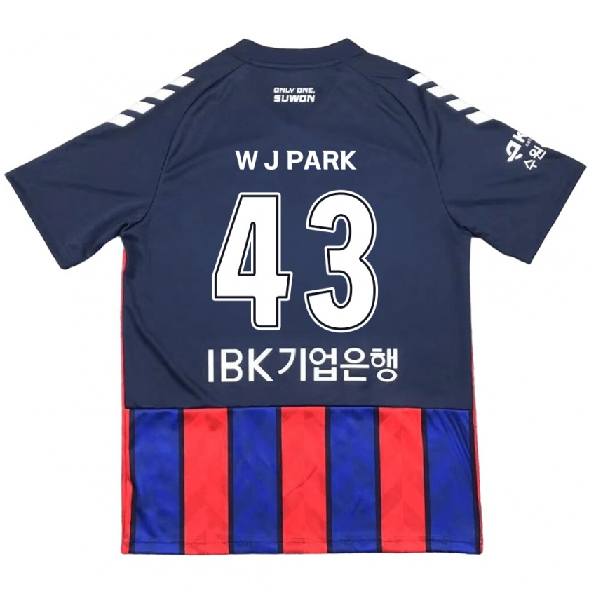 Kandiny Enfant Maillot Jin-Woo Park #43 Bleu Rouge Tenues Domicile 2024/25 T-Shirt