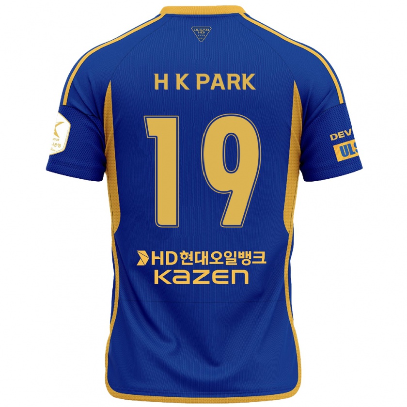 Kandiny Enfant Maillot Kang-Hyun Park #19 Bleu Jaune Tenues Domicile 2024/25 T-Shirt