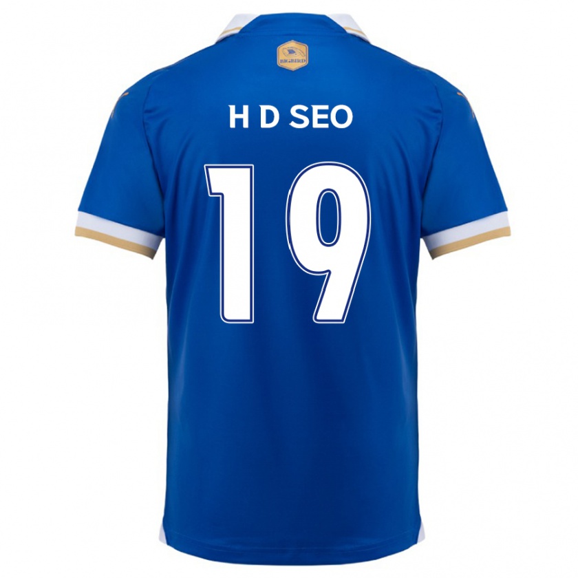 Kandiny Enfant Maillot Dong-Han Seo #19 Bleu Blanc Tenues Domicile 2024/25 T-Shirt