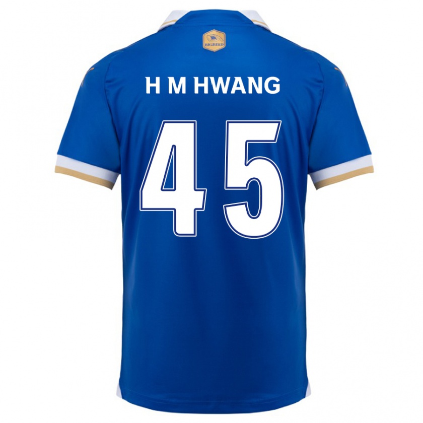 Kandiny Enfant Maillot Myung-Hyun Hwang #45 Bleu Blanc Tenues Domicile 2024/25 T-Shirt