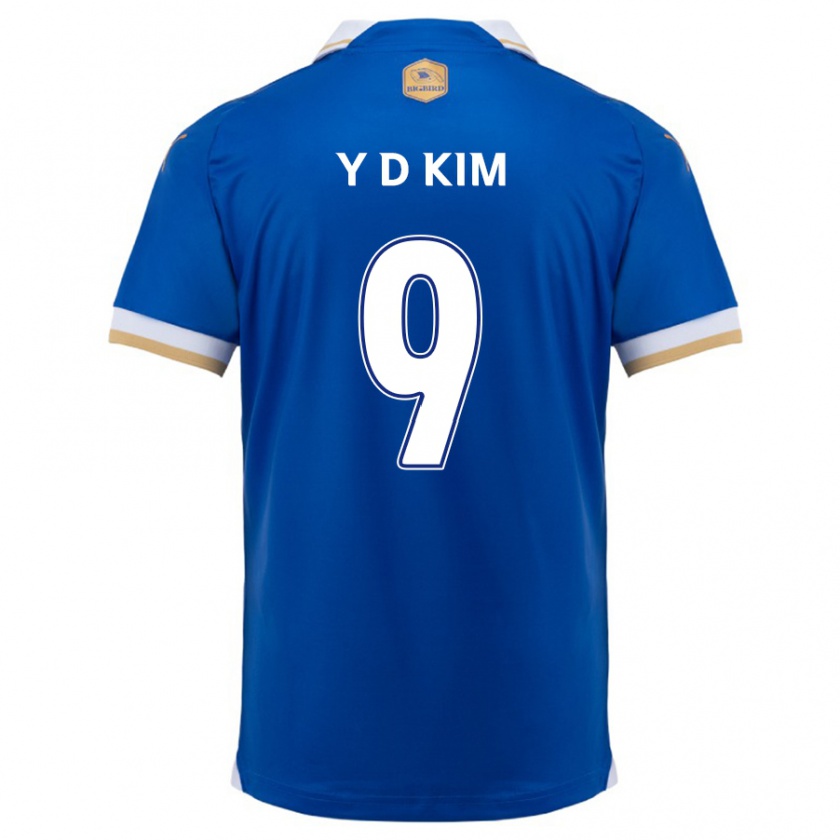 Kandiny Enfant Maillot Dong-Yeon Kim #9 Bleu Blanc Tenues Domicile 2024/25 T-Shirt