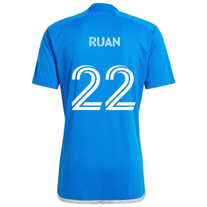 Kandiny Enfant Maillot Ruan #22 Bleu Blanc Tenues Domicile 2024/25 T-Shirt