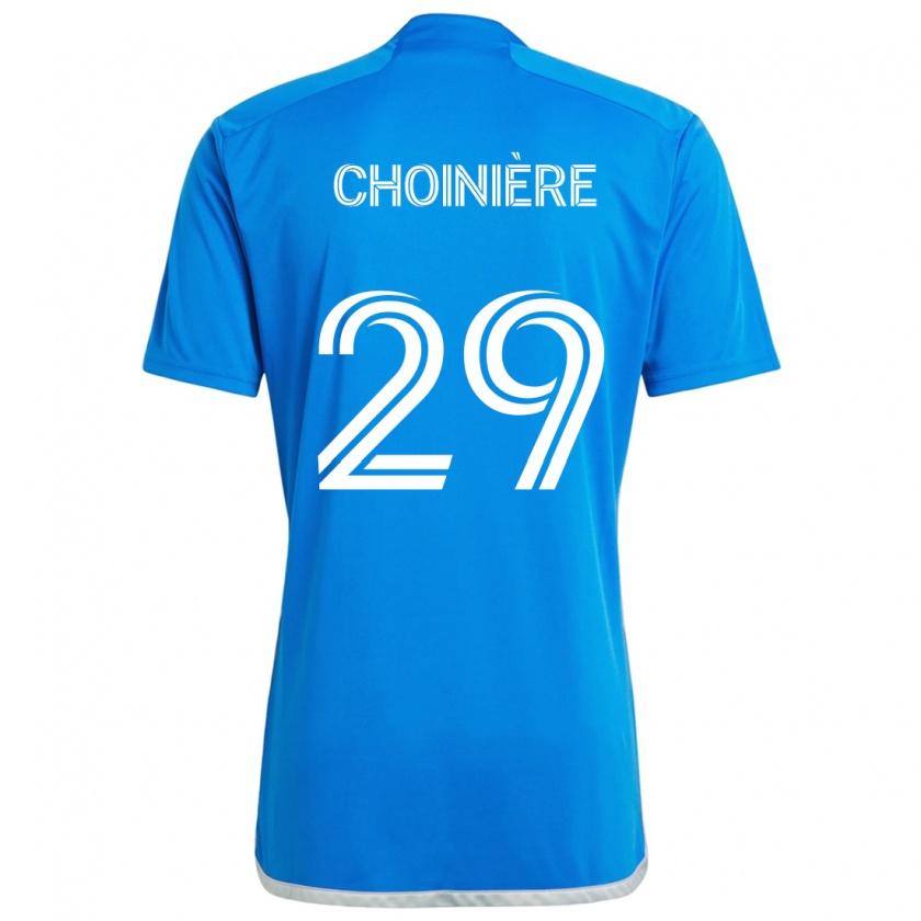 Kandiny Enfant Maillot Mathieu Choinière #29 Bleu Blanc Tenues Domicile 2024/25 T-Shirt