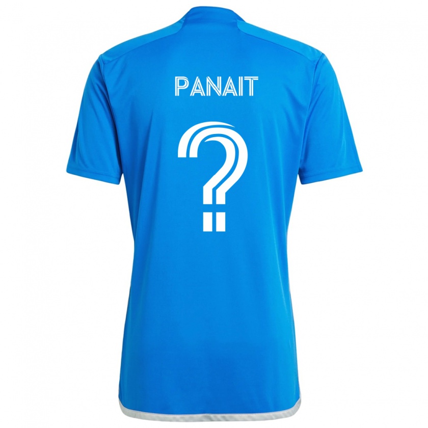 Kandiny Enfant Maillot Daniel Panait #0 Bleu Blanc Tenues Domicile 2024/25 T-Shirt