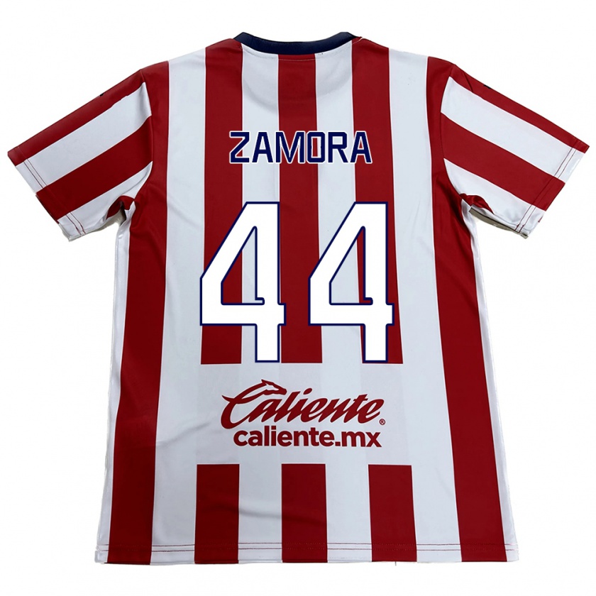 Kandiny Enfant Maillot Saúl Zamora #44 Rouge Blanc Tenues Domicile 2024/25 T-Shirt