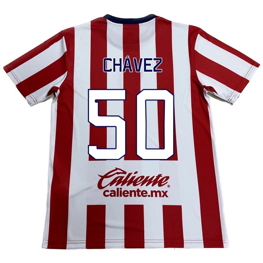 Kandiny Enfant Maillot Mateo Chávez #50 Rouge Blanc Tenues Domicile 2024/25 T-Shirt