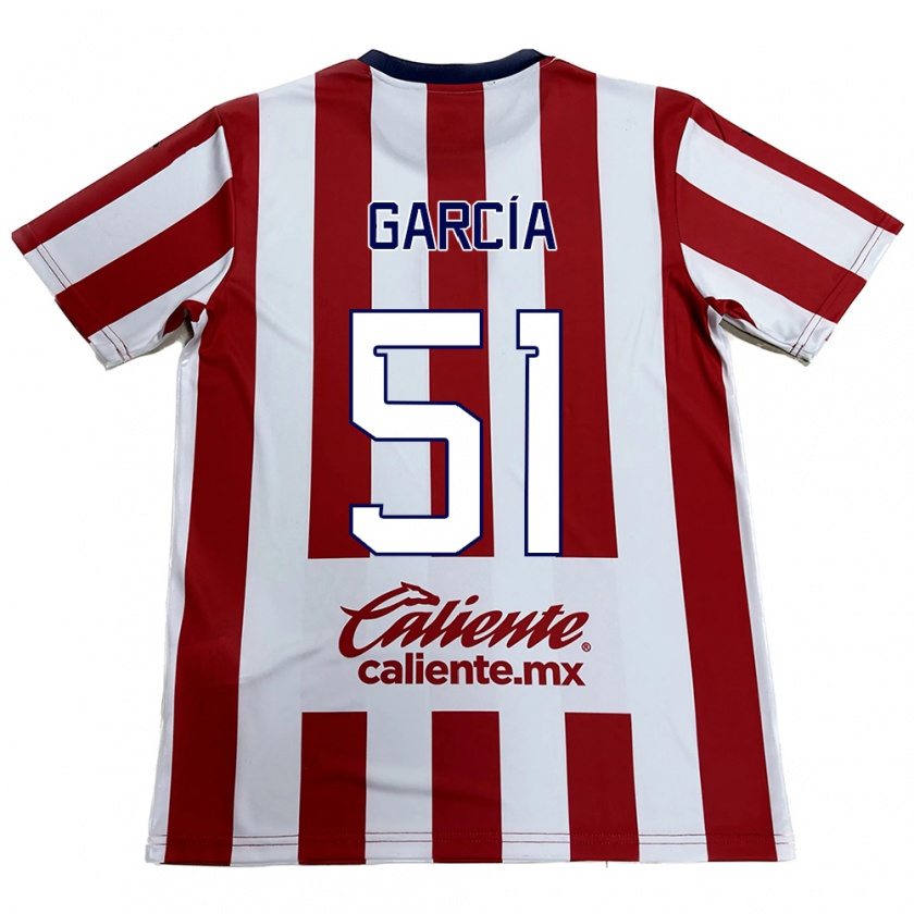 Kandiny Enfant Maillot Eduardo García #51 Rouge Blanc Tenues Domicile 2024/25 T-Shirt