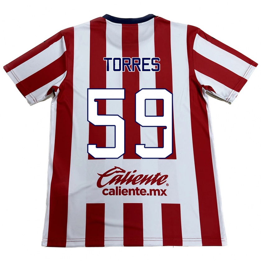 Kandiny Enfant Maillot Christian Torres #59 Rouge Blanc Tenues Domicile 2024/25 T-Shirt