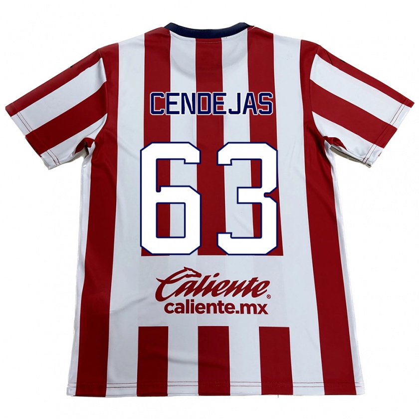 Kandiny Enfant Maillot Matías Cendejas #63 Rouge Blanc Tenues Domicile 2024/25 T-Shirt