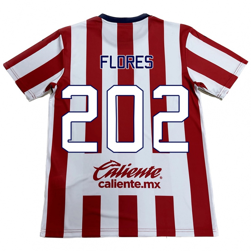 Kandiny Enfant Maillot Daniel Flores #202 Rouge Blanc Tenues Domicile 2024/25 T-Shirt