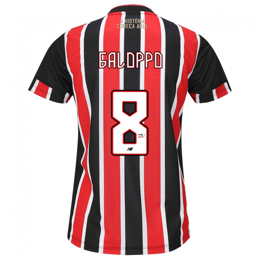 Kandiny Enfant Maillot Giuliano Galoppo #8 Noir Rouge Blanc Tenues Extérieur 2024/25 T-Shirt