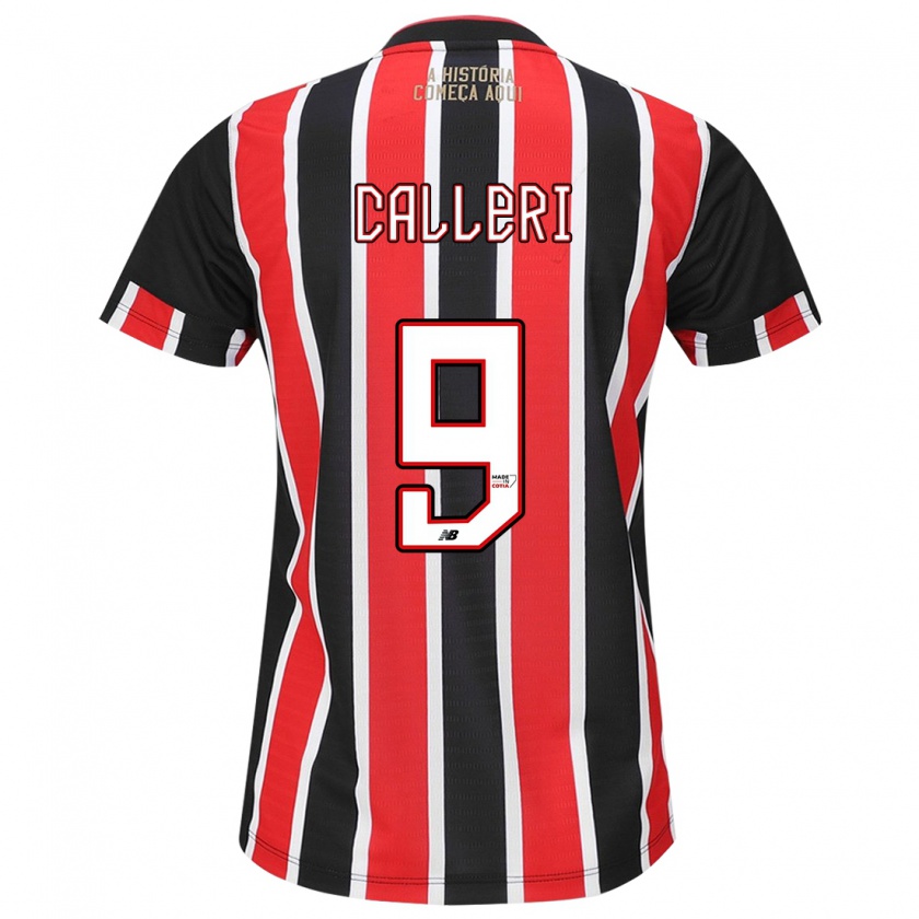 Kandiny Enfant Maillot Jonathan Calleri #9 Noir Rouge Blanc Tenues Extérieur 2024/25 T-Shirt