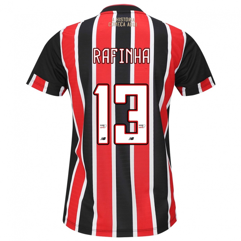 Kandiny Enfant Maillot Rafinha #13 Noir Rouge Blanc Tenues Extérieur 2024/25 T-Shirt