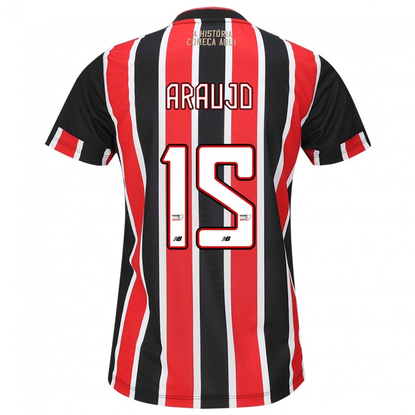 Kandiny Enfant Maillot Michel Araújo #15 Noir Rouge Blanc Tenues Extérieur 2024/25 T-Shirt