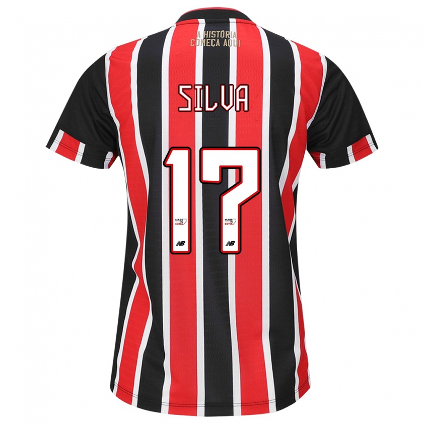 Kandiny Enfant Maillot André Silva #17 Noir Rouge Blanc Tenues Extérieur 2024/25 T-Shirt