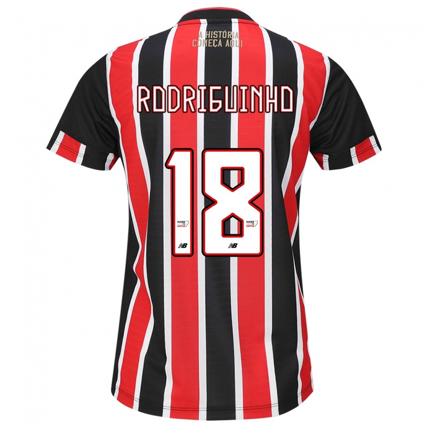 Kandiny Enfant Maillot Rodriguinho #18 Noir Rouge Blanc Tenues Extérieur 2024/25 T-Shirt