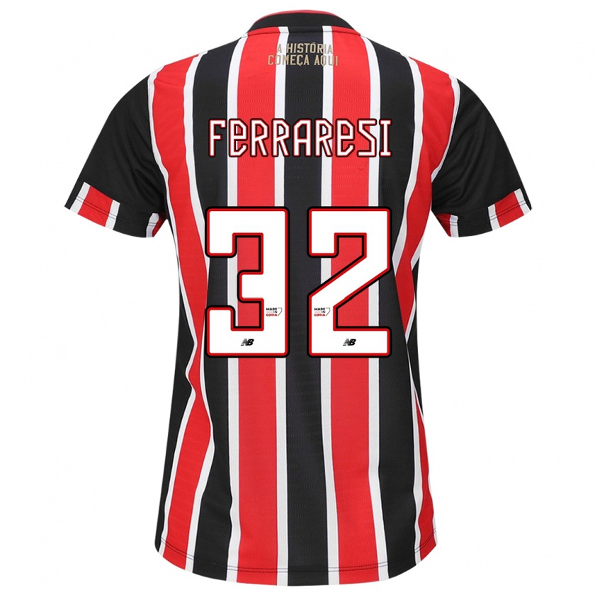 Kandiny Enfant Maillot Nahuel Ferraresi #32 Noir Rouge Blanc Tenues Extérieur 2024/25 T-Shirt