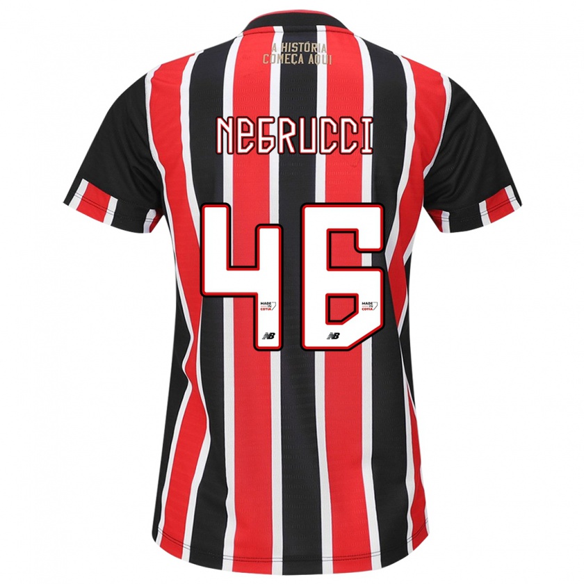 Kandiny Enfant Maillot Felipe Negrucci #46 Noir Rouge Blanc Tenues Extérieur 2024/25 T-Shirt